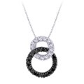 10k White Gold 1/5ct TDW Black and White Diamond Necklace (H, I2-I3)