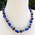 Silver Purple Blue Passion Amethyst and Quartz Necklace (India)