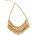14k Yellow Gold Overlay Marmara Satin Finish Bib Necklace