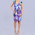 JFW Junior's Multicolor V-neck Wrap Dress