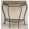 Santa Fe Nailhead 2-tier Half Moon Table