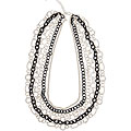 Brass Silvertone Six Row Multiplicity Necklace