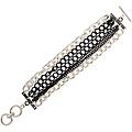 Brass Silvertone Six Row Multiplicity Bracelet