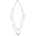 Silvertone 'Chromato' Acrylic Bead 36-inch Double-row Necklace