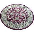 Indo Hand-tufted Red Wool Rug (8' Round)