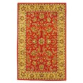 Indo Hand-tufted Mahal Red Wool Rug (5' x 8')