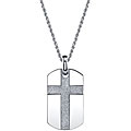 Stainless Steel Men's Cross Dog Tag Necklace