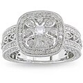 Miadora Silver Created Sapphire and 1/3ct TDW Diamond Ring (H-I, I3)