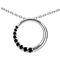 10k White Gold 1/4ct TDW Black Diamond Journey Circle Necklace