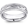 14k White Gold Women's Hand-braided Comfort Fit Wedding Band (5.2 mm)