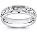 14k White Gold Men's Hand-braided Comfort Fit Wedding Band (7 mm)