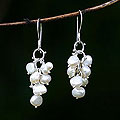 Pearl Cluster 'Exotic White' Earrings (Indonesia)
