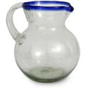 'Cobalt Ring' Hand-blown Glass Pitcher (Mexico)