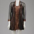 Illusions Women's Animal Print Chemise and Sheer Coat