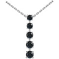 14k White Gold 1/4ct TDW Black Diamond Journey Necklace