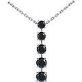 14k White Gold 1/2ct TDW Black Diamond Journey Necklace