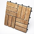 Le click Teak Interlocking Deck Tiles, Set of 10 Floortiles to cover 10sf, natural finish