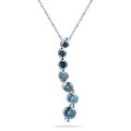 14k White Gold 3/4ct TDW Blue Diamond Journey Necklace