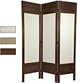 Wood and Fabric Solid Frame 5.5-foot Room Divider (China)