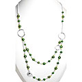 Sterling Silver Green Freshwater Pearl Necklace (4-9 mm)