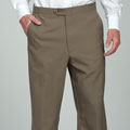 Sansabelt Men'sTan Flat Front Wool Trousers