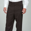 Sansabelt Men's Heather Brown Gabardine Twill Trousers