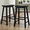 ETHAN HOME Salvador Saddle Back 29-inch Stool in Black Sand-Through (Set of 2)