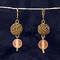 Wire Mesh Peach Dangle Earrings (India)
