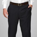 Austin Reed Men's Navy Flat-front Gabardine Trousers