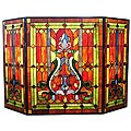 Victorian Stained Glass Fireplace Screen