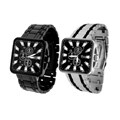 Geneva Platinum Men's Square Face Link Watch
