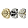 Geneva Platinum Men's Round Face Link Watch