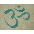 Hand-carved Marble Tile 'OM' Yoga and Meditation Inspirational Art