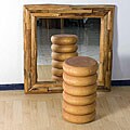 Mango Wood Stacked Rings Stool (Thailand)