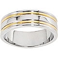 14k Gold Overlay Railed Women's Band (7 mm)