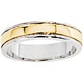 14k Gold Overlay Women's Center Ridge Band (5 mm)