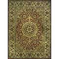 Hand-woven Center Medallion Burgundy Wool Rug (9'6 x 13'6)