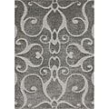 Jullian Charcoal Grey/ Brown Shag Rug (7'7 x 10'6)