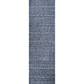 Hand-loomed Denim Boxes Blue Wool Runner (2'6 x 8')
