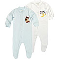Funkoos Bear and Cow Organic Baby Sleepsuits (Pack of 2)