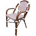 Warehouse of Tiffany Indoor/ Outdoor Red Rattan Arm Chairs (Set of 4)