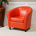 Christopher Knight Home Napoli Orange Bonded Leather Club Chair