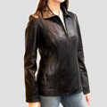 IZOD Women's Plus Size New Zealand Lamb Leather Jacket