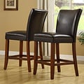 ETHAN HOME Parson Dark Brown Vinyl 24-inch Stools (Set of 2)