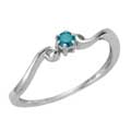 10k White Gold 1/10ct TDW Blue Diamond Promise Ring