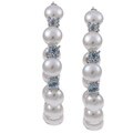 Sterling Silver Freshwater Pearl and Blue Topaz Hoop Earrings (6-7 mm)