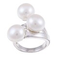 Sterling Silver Freshwater Pearl Bypass Ring (10-12 mm)