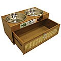 Bamboo Double Diner Dog Bowl Set