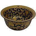 Essential guidepost on porcelain bowl gold trim Black/ Gold Scrolls Porcelain Bowl