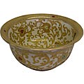 Accommodating guidepost on porcelain Bowl Porcelain Gold and White Bowl